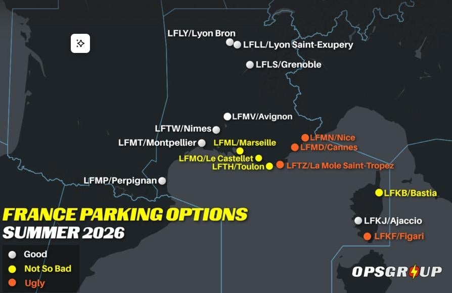 OpsGroup Offers Europe Summer Aircraft Parking Guide
