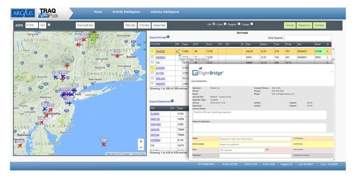 Argus TraqPak FBO Syncs with FlightBridge | Aviation International News