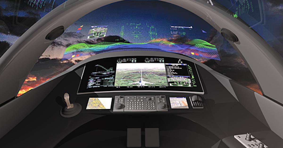 Pilot Flight Deck Aircraft Simulator Hud Stock Photo - Download