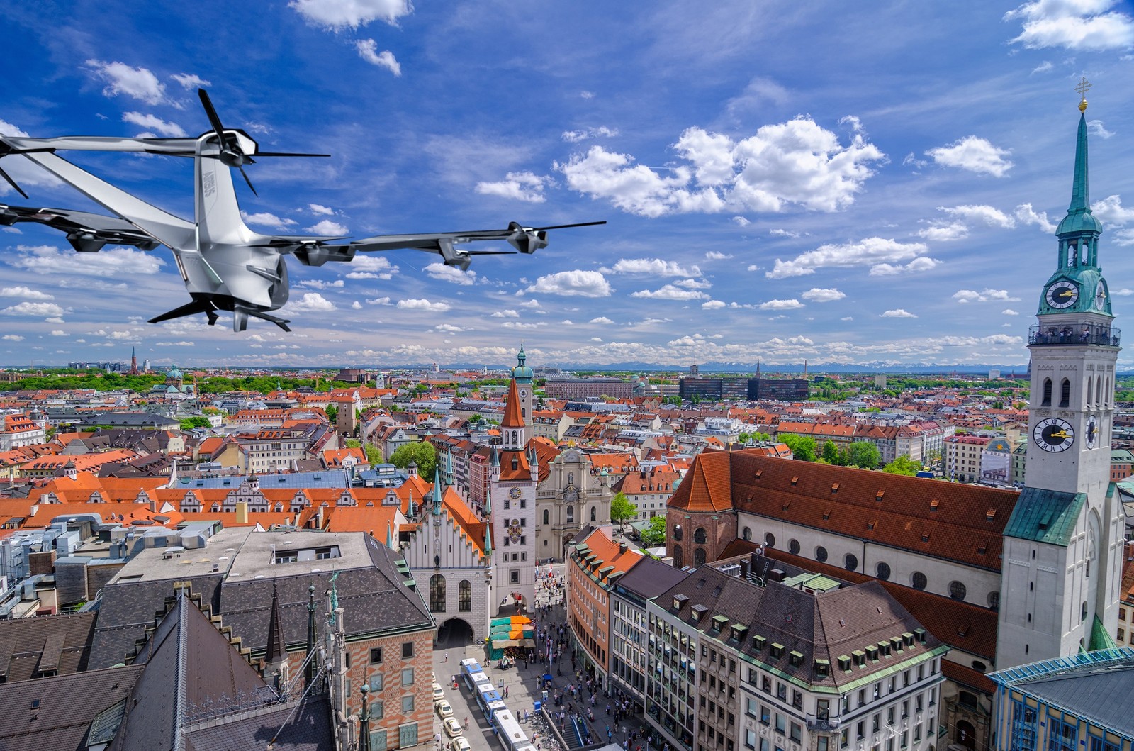 Airbus and partners are modelling how eVTOL aircraft, like its CityAirbus NextGen, could operate in and around major cities like Munich in Germany.