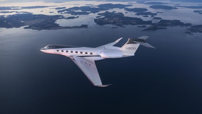 Gulfstream G800 is pictured in flight