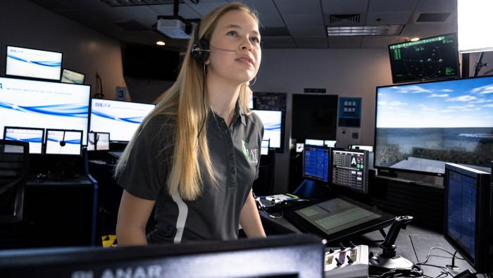 A student training at Embry-Riddle in Florida