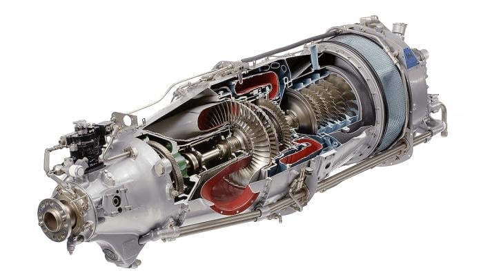Schematic of PWC PT6A turboprop engine