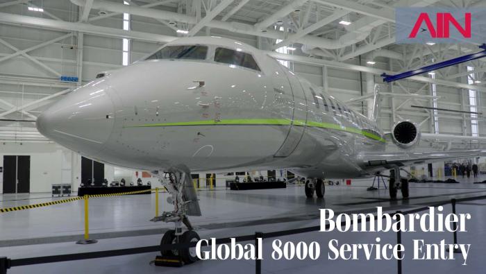 First Bombardier Global 8000 at Toronto assembly plant