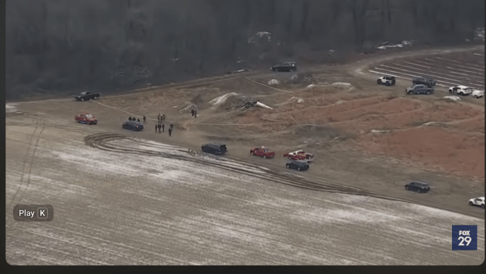 Screenshot of crash footage posted by Fox 29 Philadelphia.