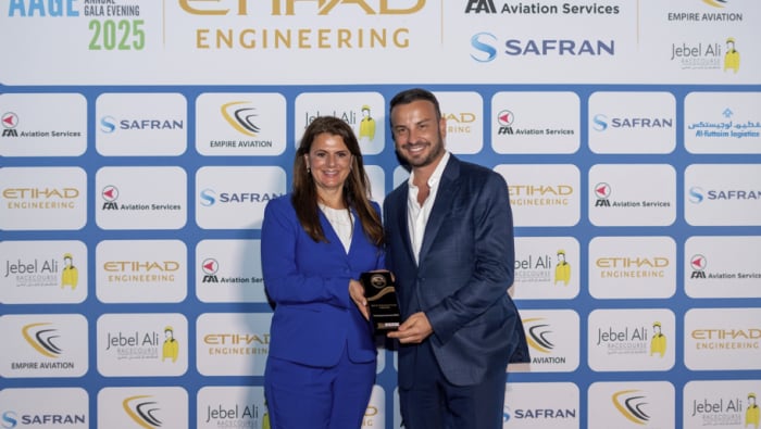 FAI's Barbara Baumgartner and Michael Axtmann with the award