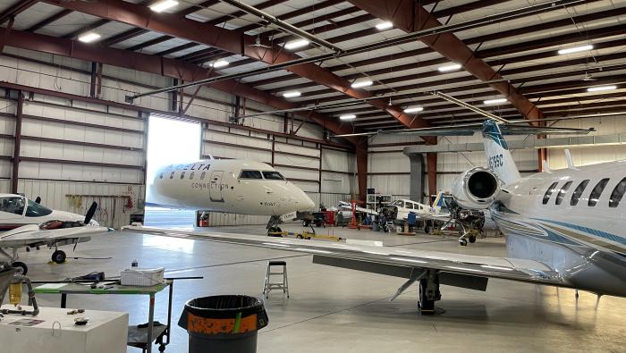 Wisconsin Aviation maintenance hangar at KMSN