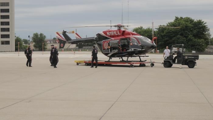 IU Health helicopter at 8A4 Indianapolis Heliport