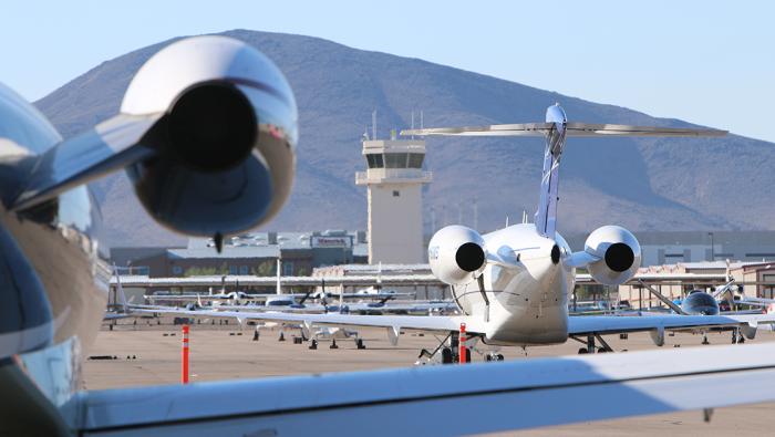 parked aircraft Las Vegas