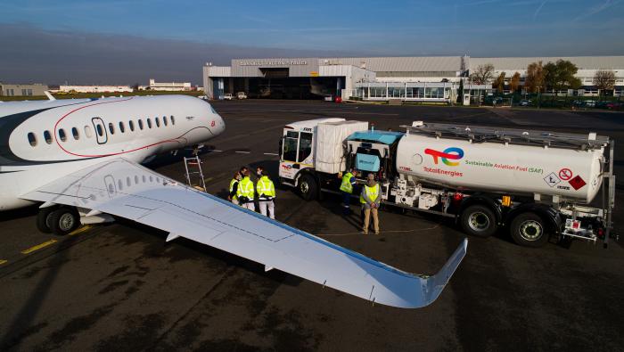 Dassault Falcon sustainable aviation fuel 