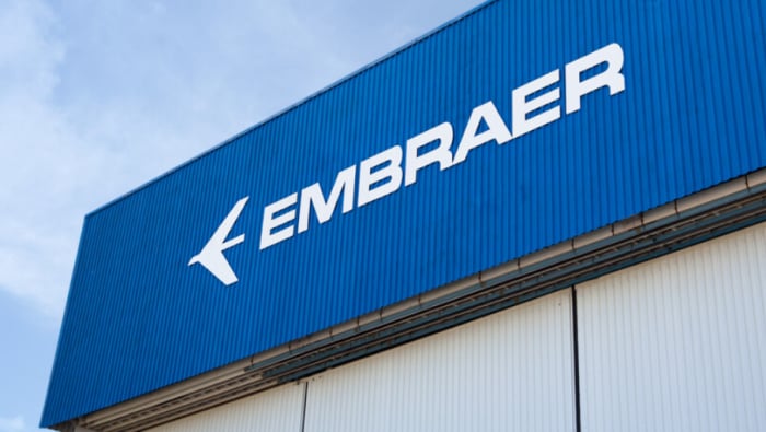 Embraer sign on hangar 