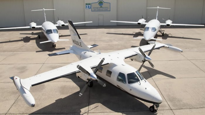 Three aircraft parked outside IJSC facility 
