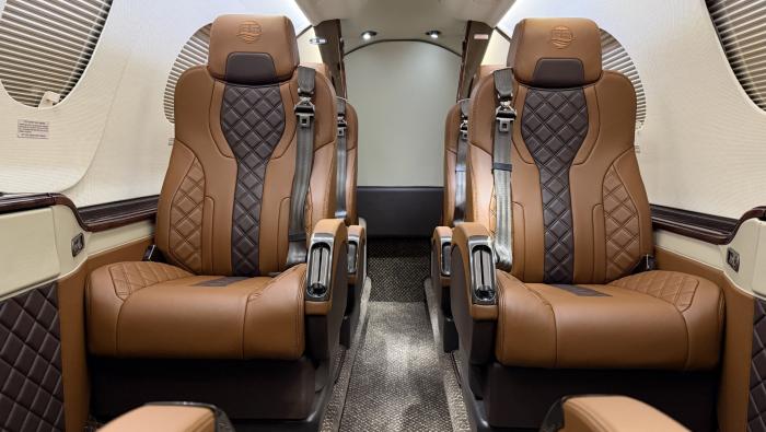 an interior view of a Beech 390 interior completed by SureFlight