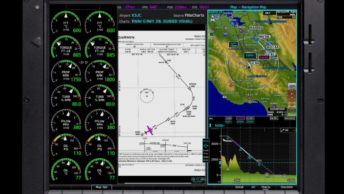 Garmin guided visual approaches