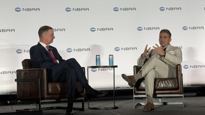Ed Bolen and Kenn Ricci on stage at NBAA SDC 2026