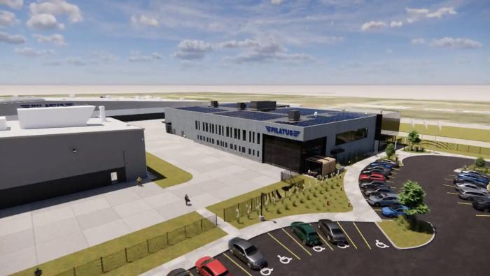 Artist rendering of new Pilatus delivery center