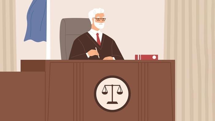 Judge at podium
