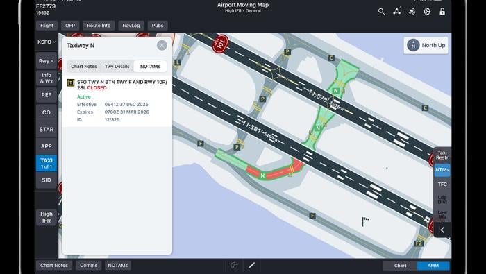 Jeppesen ForeFlight graphical notam
