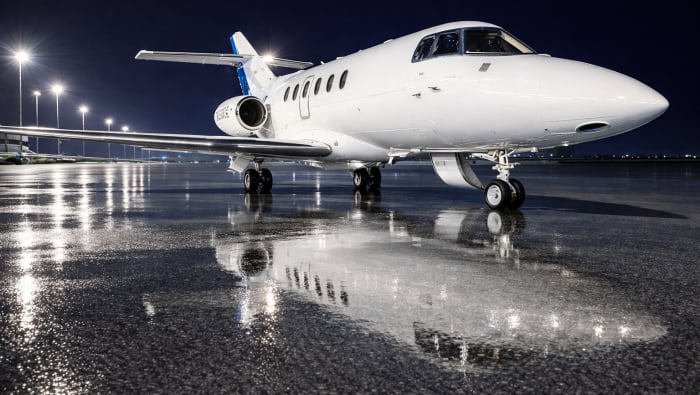 IsraFly's first aircraft, a Hawker 800 XPi