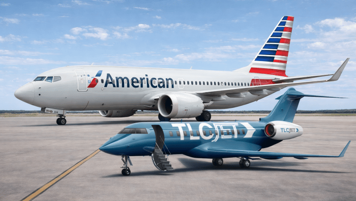 TLC Jet has partnered with American Airlines for loyalty points and miles