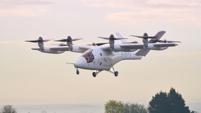 Vertical VX4 aircraft in flight 