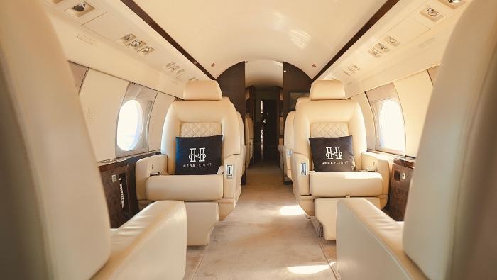 interior of a business jet