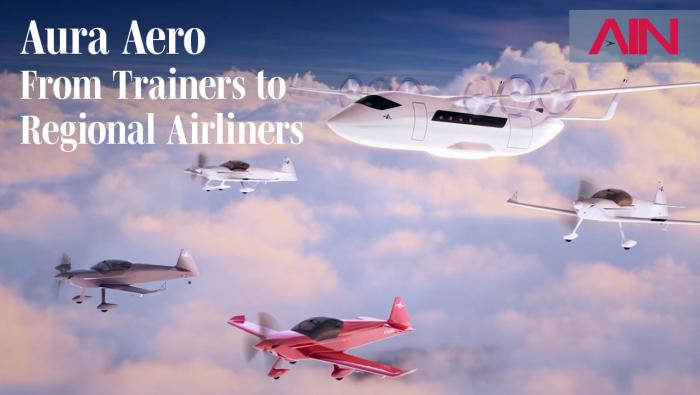 Rendering of Aura Aero family of aircraft in flight