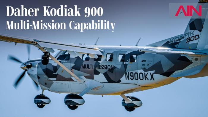 Daher Kodiak 900 with surveillance hardware installed