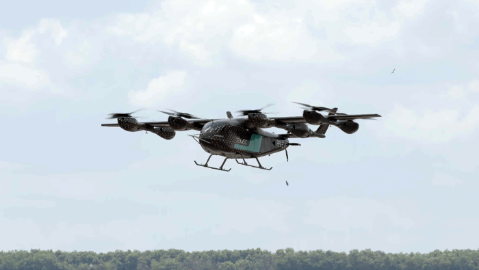 Eve Air Mobility's eVTOL engineering prototype in flight 