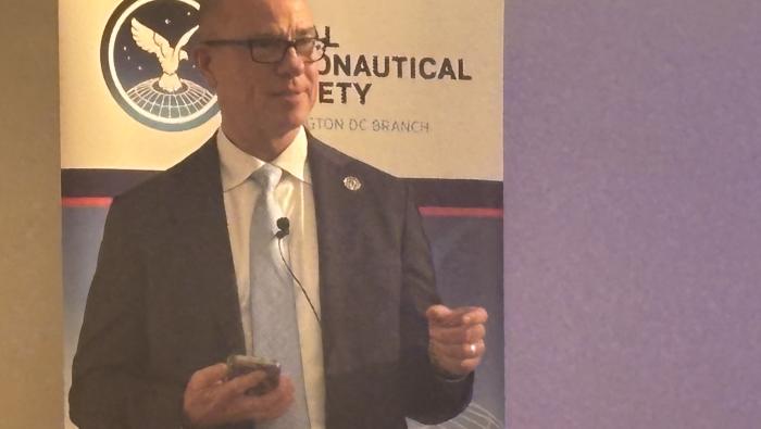 Bryan Bedford at Royal Aeronautical Society talk in Washington, D.C.