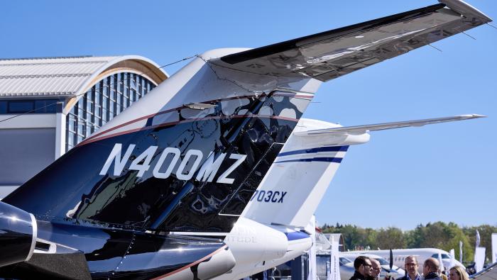 Business jets at Aero Friedrichshafen show 