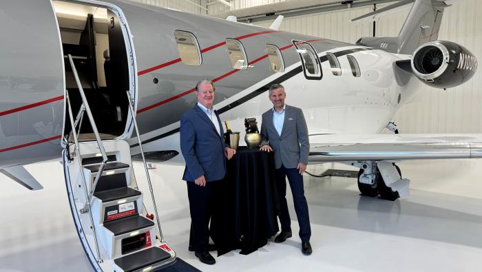 Will Cutter accepting Pilatus PC-24 in hangar