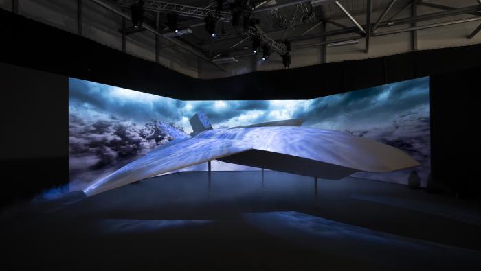 Large model onstage at Farnborough 