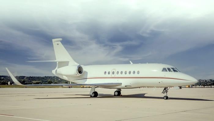 Dassault Falcon 2000LXS parked on a ramp
