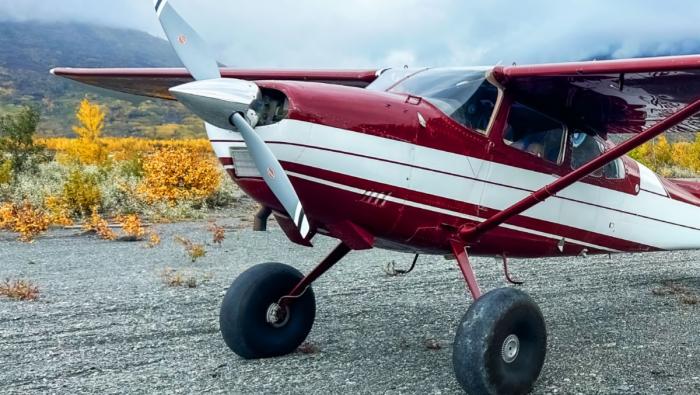 Hartzell Frontier propeller on Cessna 180 airplane
