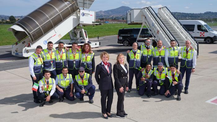 Universal Aviation's team at Rome Ciampino Airport