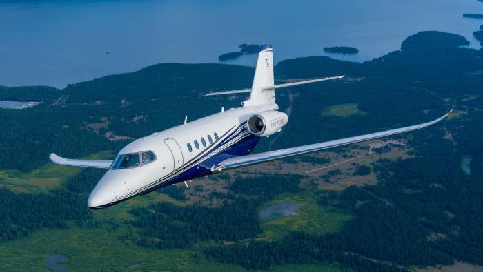 A Citation Latitude in flight