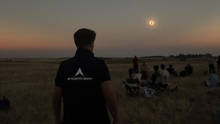 Sunset view of eclipse from Spain