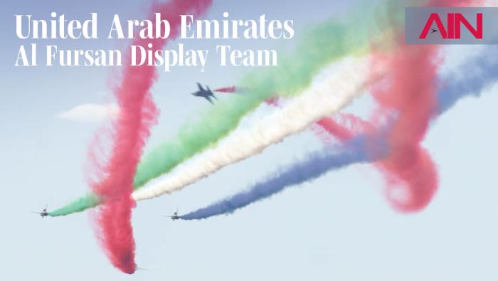 UAE Al Fursan Flying Display Team at Farnborough Airshow 2026