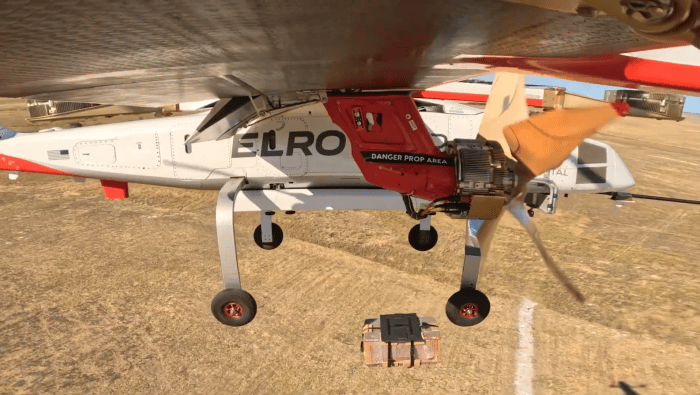 The Chaparral releases a payload in flight