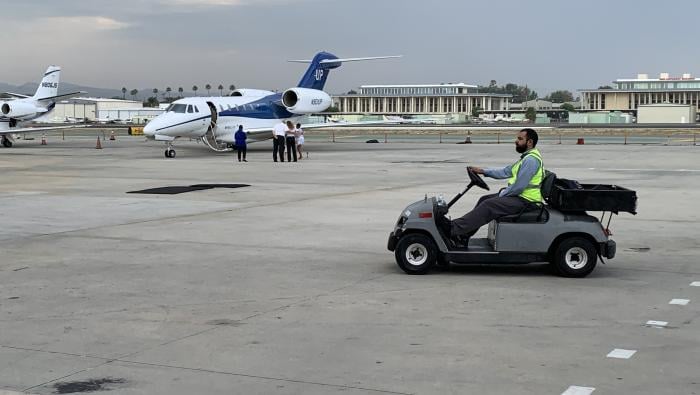 Jets on ramp at Los Angeles-area Van Nuys Airport