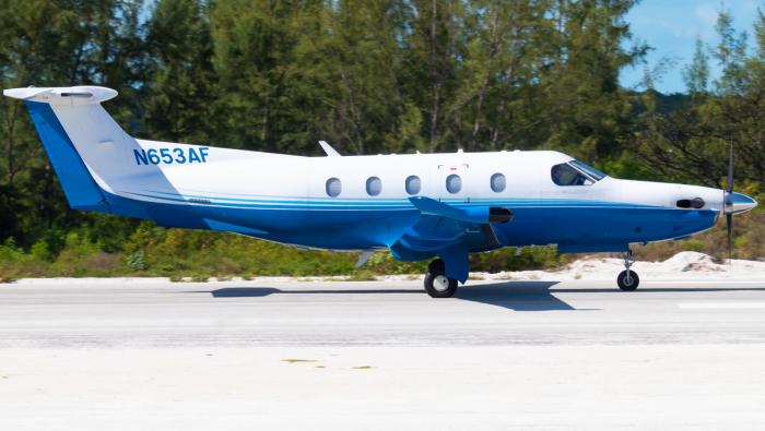the pilatus PC-12 photographed on a ramp