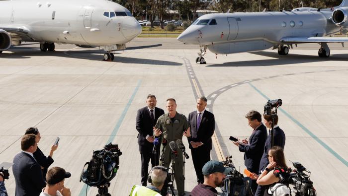 Royal Australian Air Force P-8A Poseidon and MC-55A Peregrine aircraft