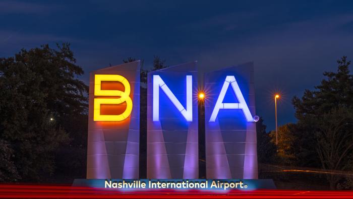 Sign at Nashville International Airport