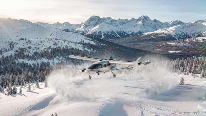 Cavorite X7 hovering over snow
