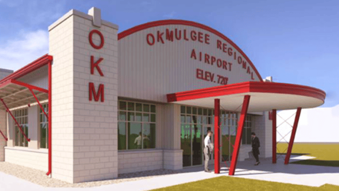 artist rendering of planned terminal at KOKM