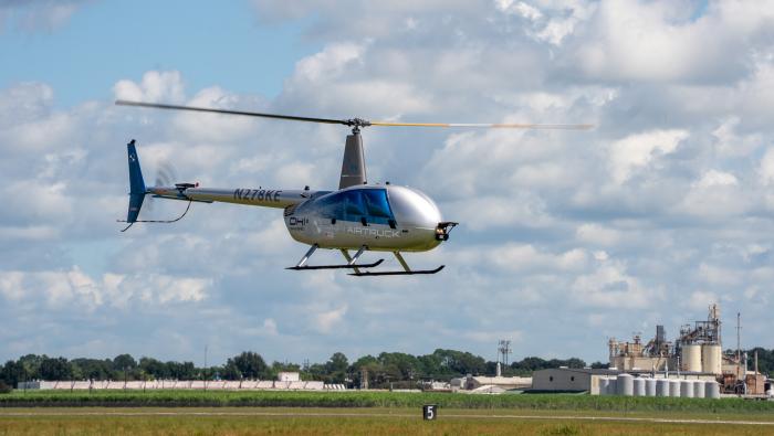 Robinson Unmanned R44 Airtruck in flight