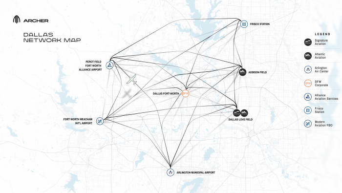 Dallas-Fort Worth eVTOL air taxi network 