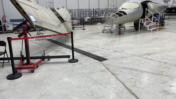Lear 23-003 Disassembled in hangar