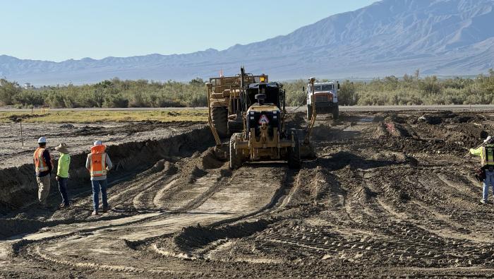 ground being prepared for new Desert Jet ramp